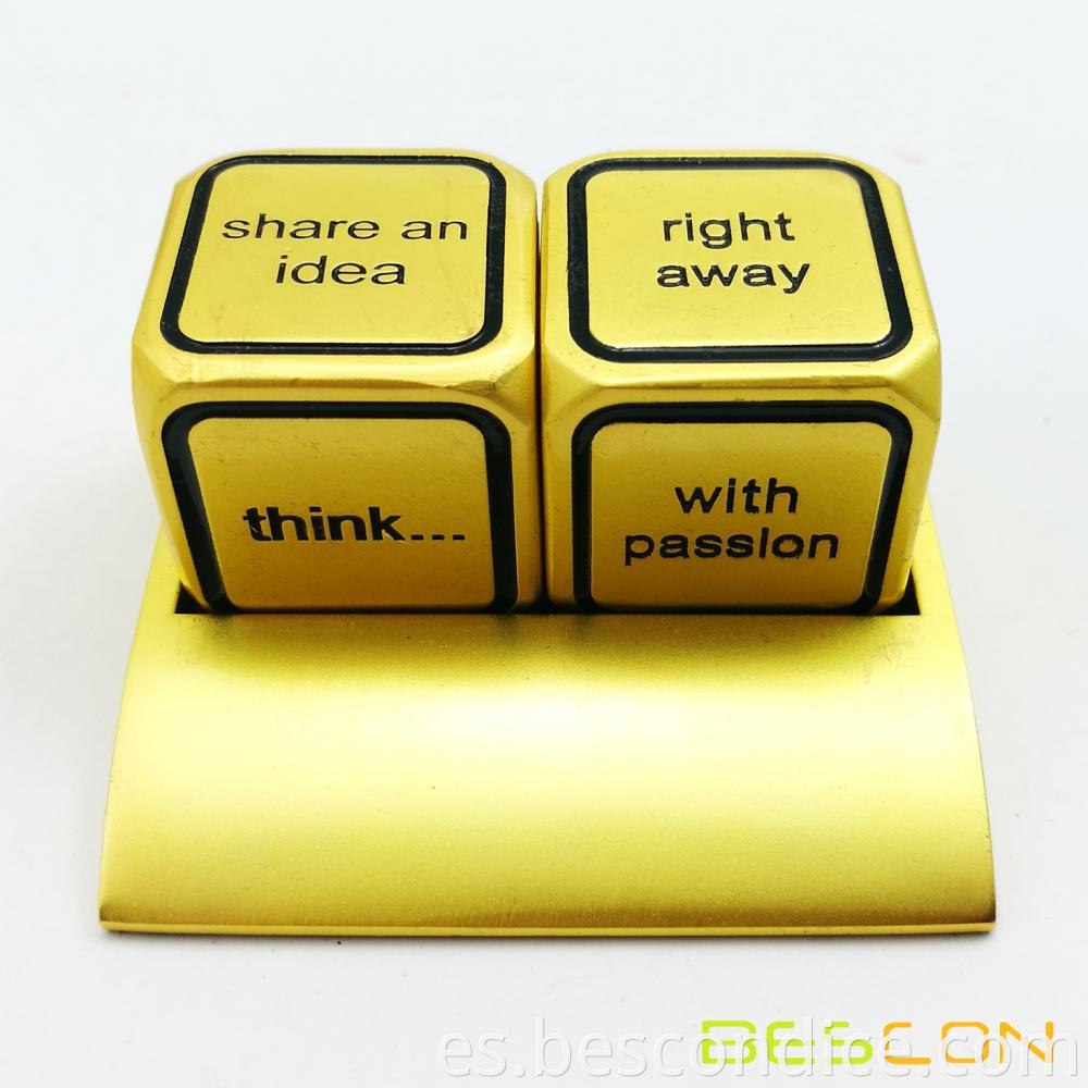 Promotional Motivational Solid Metallic Dice Set 1